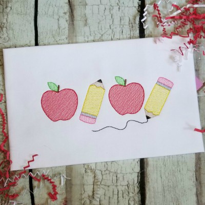 apple pencil sketch embroidery